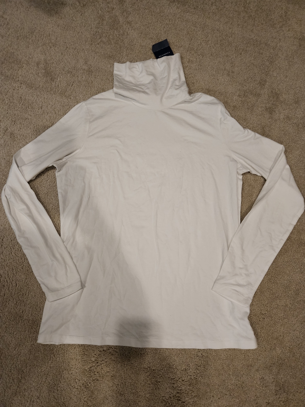 Lands' End White Long-Sleeve Turtleneck Top